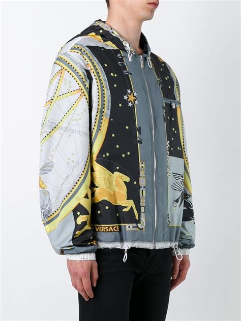 versace black velvet jacket|Versace windbreaker.